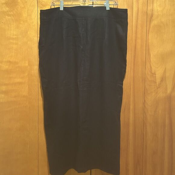 NWT Zara Linen Blend Maxi‎ Column Skirt-Navy-Sz XL-Classic-Minimal-Old Money - Picture 5 of 8